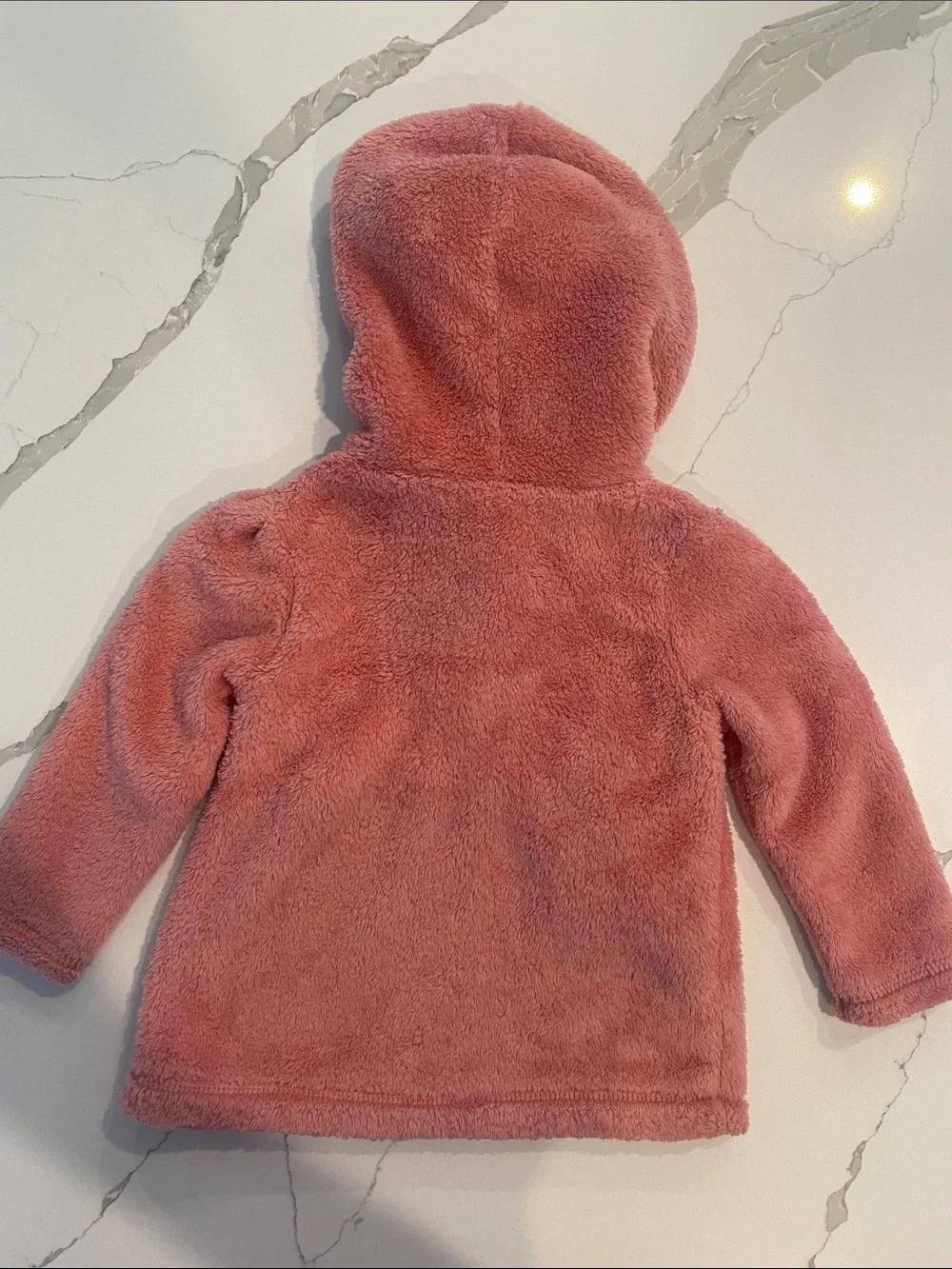 Carter's Dusty Pink Hooded Plush Top and Little Me White Floral Zip Footie